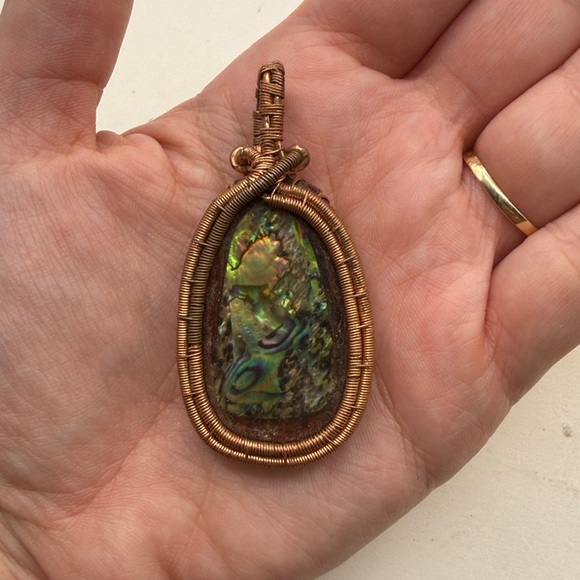 Jewelry - Handcrafted Amorite Dragons Blood Wire Wrapped Pendant Boho Hippie Jewelry